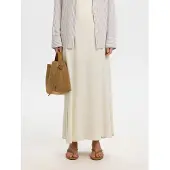SELECTED WOMEN Slfviva Hw Ankle Linen Blend Skirt Noos - Cream - 38
