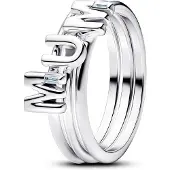 Pandora Mum Letters Splittable Ring - Silver - 60