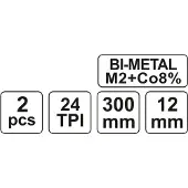 YATO Metallin sahanterä, bimetal-koboltti 300 mm, 2 kpl / YT-3462 /