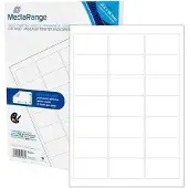 MediaRange MRINK148, Valkoinen, Kiinteä, 63,5 x 38,1, A4, Matta, Laser/Inkjet