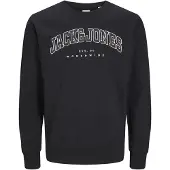 Jack & Jones Jjecaleb Varsity Sweat Crew Neck Sn Jnr - Black - 128