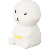 FH Lighting Pöytävalaisin Puppy, himmennettävä, Valkoinen/opaali, Lastenhuone, Synteettinen materiaali