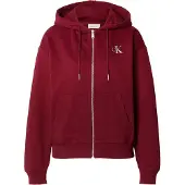 Calvin Klein Jeans Ls Monologo F Terry Fz Bf Hoodie - Burgundy - XS