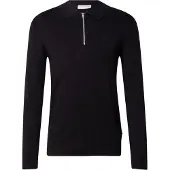 Lindbergh Ecovero L/S Zip Polo - Black - XXL