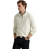 Ralph Lauren Luxury Jersey Quarter-Zip Pullover - White - XXL