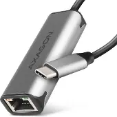 Axagon 2.5 Gigabit Ethernet -verkkoadapteri, 3.2 Gen1 USB-C, 15cm, titaaninharmaa