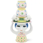 Bjørn Wiinblad Lady with hat kynttilänjalka K16 cm Vaaleanpunainen