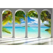 Kärkkäinen Artgeist Sea behind Columns itseliimautuva fototapetti