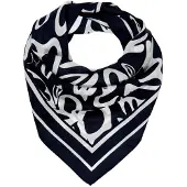 Lexington Printed Silk Scarf - Black - ONE SIZE