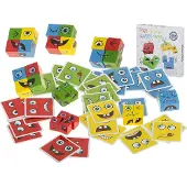 Pricenet Face Building Board Game - 16 Blocks & 64 Cards