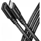Axagon 3.2 Gen2x2 USB-C -jatkokaapeli, uros-naaras, 20Gbps, PD3.1 5A 240W, punottu, 0,5m, musta