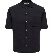 Only & Sons Onssilas Reg Ss Shirt Knit - Black - XL