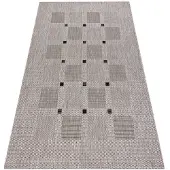 Rugsx MATTO STRING SIZAL FLOORLUX 20079 neliöt hopea / musta