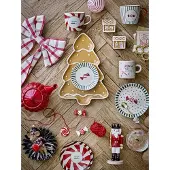 Bloomingville Yule lautanen Ø16 cm Luonnollinen punainen