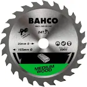 Bahco Katkaisuterä puulle 8501; 165x20x10/16 mm; Z24; 18°