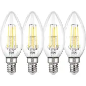 Philips LED-lamppu Classic Candle 4,3W/827 (40W) Clear 4-pack E14