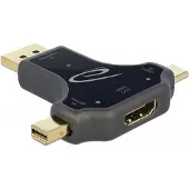 DeLOCK – 3 in 1 Monitor Adapter with USB-C / DisplayPort / mini DisplayPort in to HDMI out (64060)