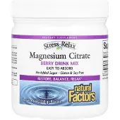 Natural Factors , Stress-Relaks, Magnesiumsitraatti, Berry Drink Mix, 8,8 oz (250 g)