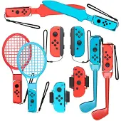Hurtel Nintendo Switch Sports 10-in-1 -perheen tarvikepaketti - punainen ja sininen