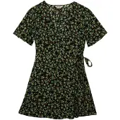Superdry for woman. W8012086A Mini Swing Wrap Dress black (S), Casual, Viscose, Short sleeve