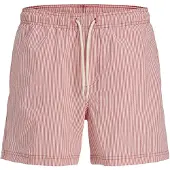Jack & Jones Jpstmaui Ocean Seersucker Swim Shorts Ln - Red - XXL