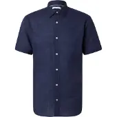 Jack & Jones Jjhenry Slub Shirt Ss - Navy - S