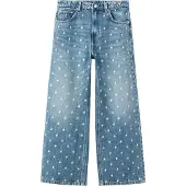 Mango Polka Dot Straight-Leg Jeans - Blue - 36
