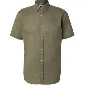 Jack & Jones Jjhenry Slub Shirt Ss - Khaki green - S