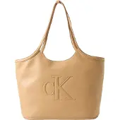 Calvin Klein Ostoskassi 'Contrast Monogram Tote' cappuccino