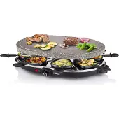 Princess Classic Stone & Raclette Set sähköinen rakletti- ja kivigrilli, 1200 W, 8 henkilöä, Musta
