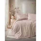L'essentiel Maison Vuodevaatesetti Plain Powder 4-osainen puuvilla vaaleanpunainen 200x220