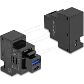 DeLOCK 41482, Tasainen, Musta, USB C, USB A, Naaras, Naaras
