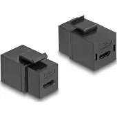 DeLOCK 87950, Tasainen, Musta, USB C, USB C, Naaras, Naaras