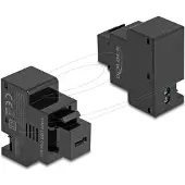 DeLOCK 41480, Tasainen, Musta, USB C, 2-pin terminal, Naaras, 220 mm
