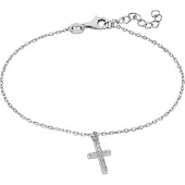 Lykken Crosses hopeinen ristirannekoru zirkonioilla 20 cm