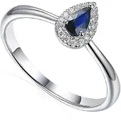 Lykken Elegance safiiri-timanttisormus 68558R014-E-180 WG