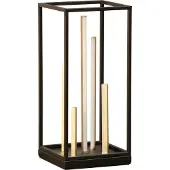 Fischer Leuchten Led pöytävalaisin Grid, himmennettävä, Musta, Olohuone/ruokailutila, Metalli, Moderni
