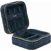 Dark Tweed Jewellery Box Mini Navy Blue