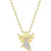 Lykken Elegance kultainen enkeli timanttikaulakoru 0.03ct