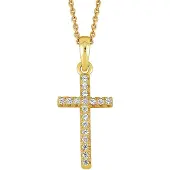 Lykken Crosses kullattu hopeinen keskikokoinen ristikaulakoru zirkonioilla 45 cm