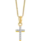 Lykken Crosses kullattu ristikaulakoru zirkonioilla 45 cm