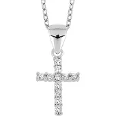 Lykken Crosses hopeinen siro ristikaulakoru 45 cm