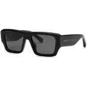 Philipp Plein Aurinkolasit SPP144 55/20/150 Musta kiiltävä Akryyli MIEHET SPP144