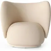 Ferm Living Rico lounge chair -nojatuoli Offwhite, brushed