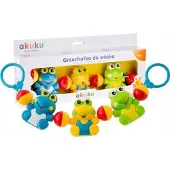 Akuku Pushchair rattle black/white BEARS
