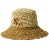 Ralph Lauren Two-Tone Crocheted Straw Bucket Hat - Beige - ONE SIZE