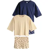 Next Pyjamashortsit beige / laivastonsininen / viininpunainen / vanha roosa