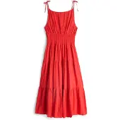 Tommy Hilfiger Smock Tie Ns Midi Dress - Red - XL