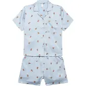 Lindex Pyjama Set In Satin - Blue - 170