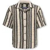 Only & Sons Osjdani Crochet Ss Shirt Wvn - Cream - 176